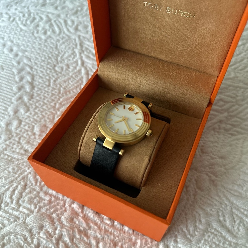 Tory Burch Gold and Black Quartz watch